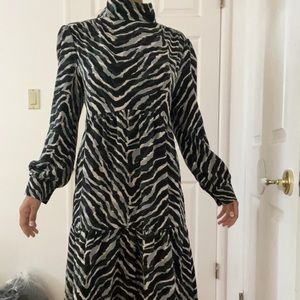 nasty gal long dress with zebra-like print